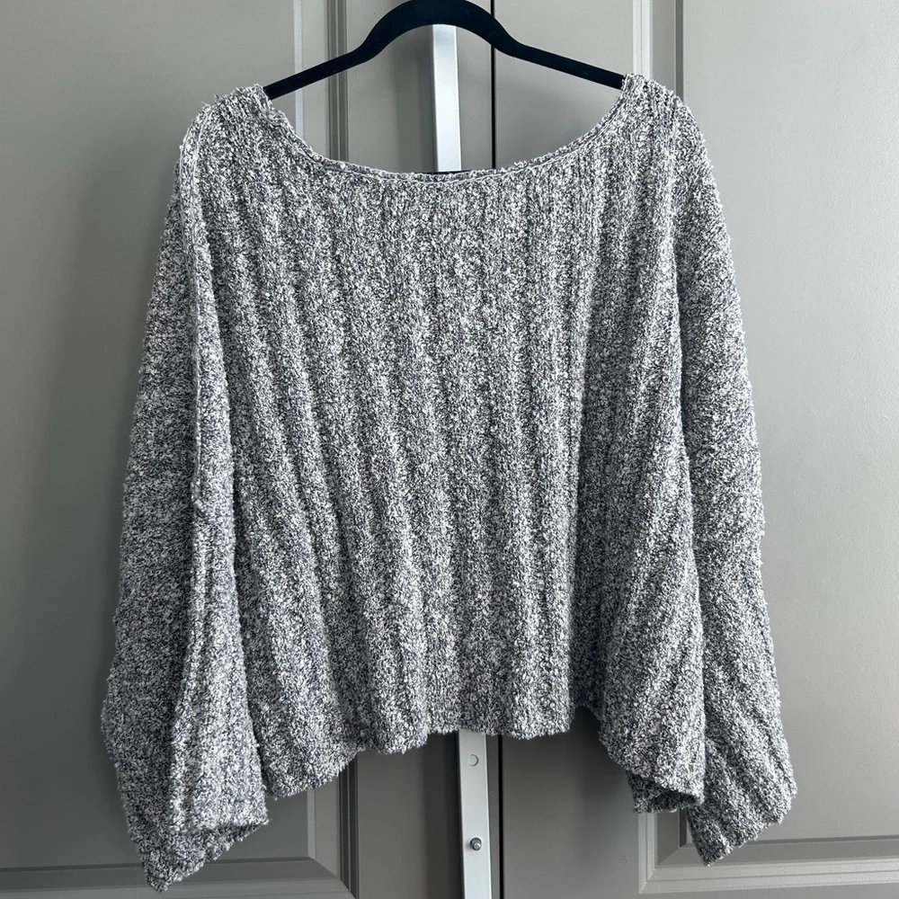 Free People Good Day Pullover Sweater in charcoal gray size large - Picture 5 of 9